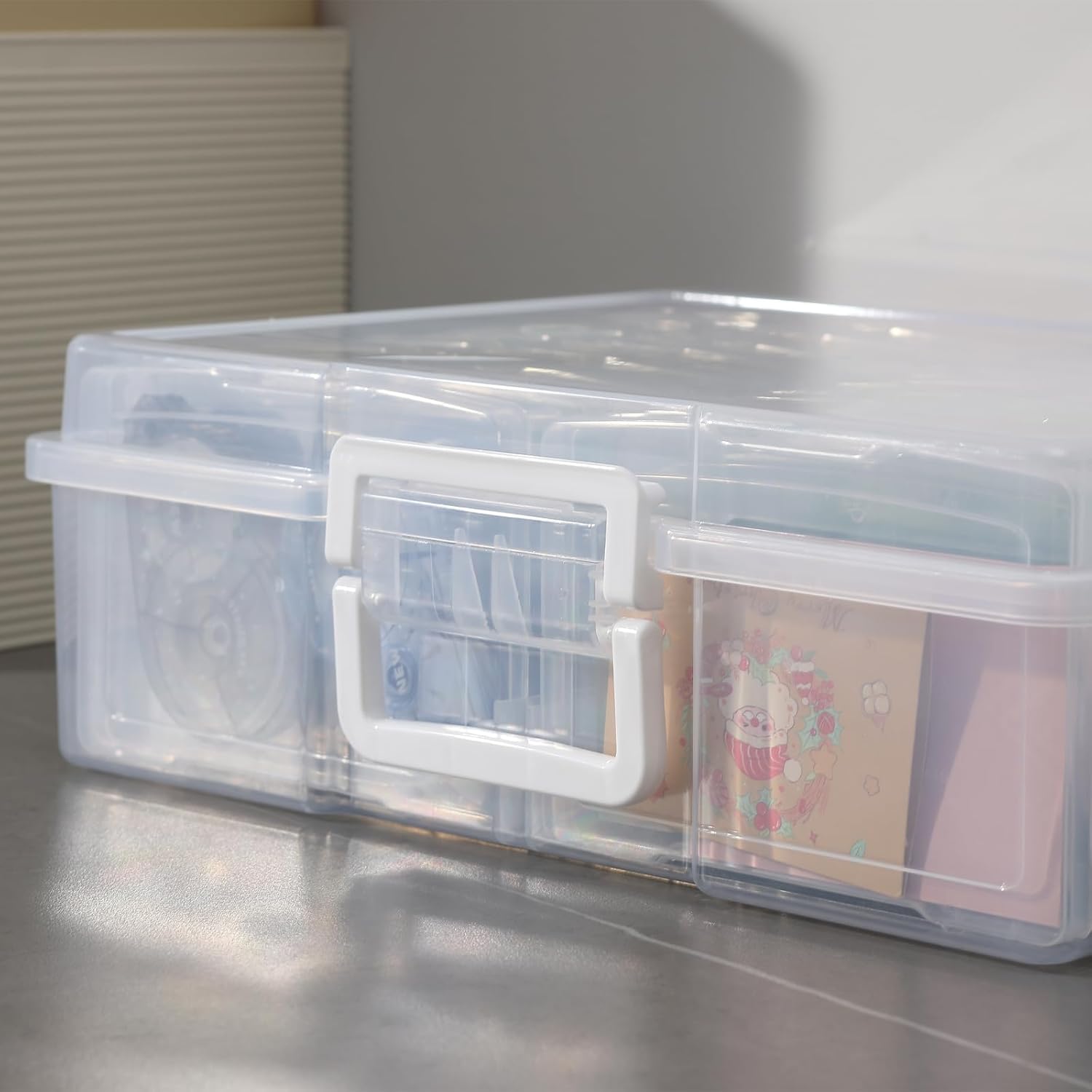 novelinks Photo Storage Box and 16 Inner 4 x 6 Photo Storage Containers | 1Pack Clear. Photo Albums 4x6 Pictures. Photo Organizers and Storage. Card Game Storage. Task Boxes for Special Education - Image 4